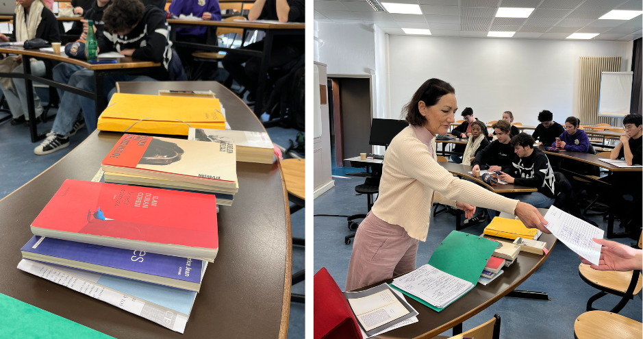 Académie HEC - programme Grande école Master - Cours sur l'écriture créative, sur le campus d'HEC par la romancière Alice Ferney. Avant d'apprendre à écrire, les étudiants apprennent à lire!