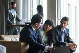 Students in MBA lounge